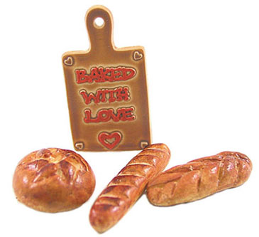 Dollhouse Miniature Bread with Bread Board